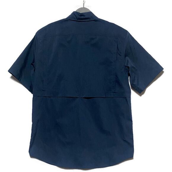 Carhartt Force Shirt Men's Size M Relaxed Fit Dark Blue Button Down Short Sleeve - Picture 2 of 7